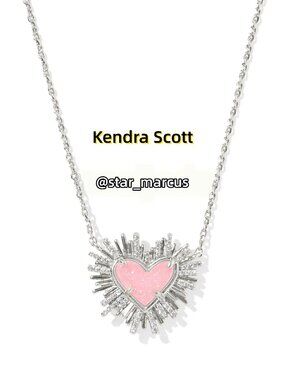 Dolly Parton x Kendra Scott Ari Heart Silver Short Pendant Necklace
